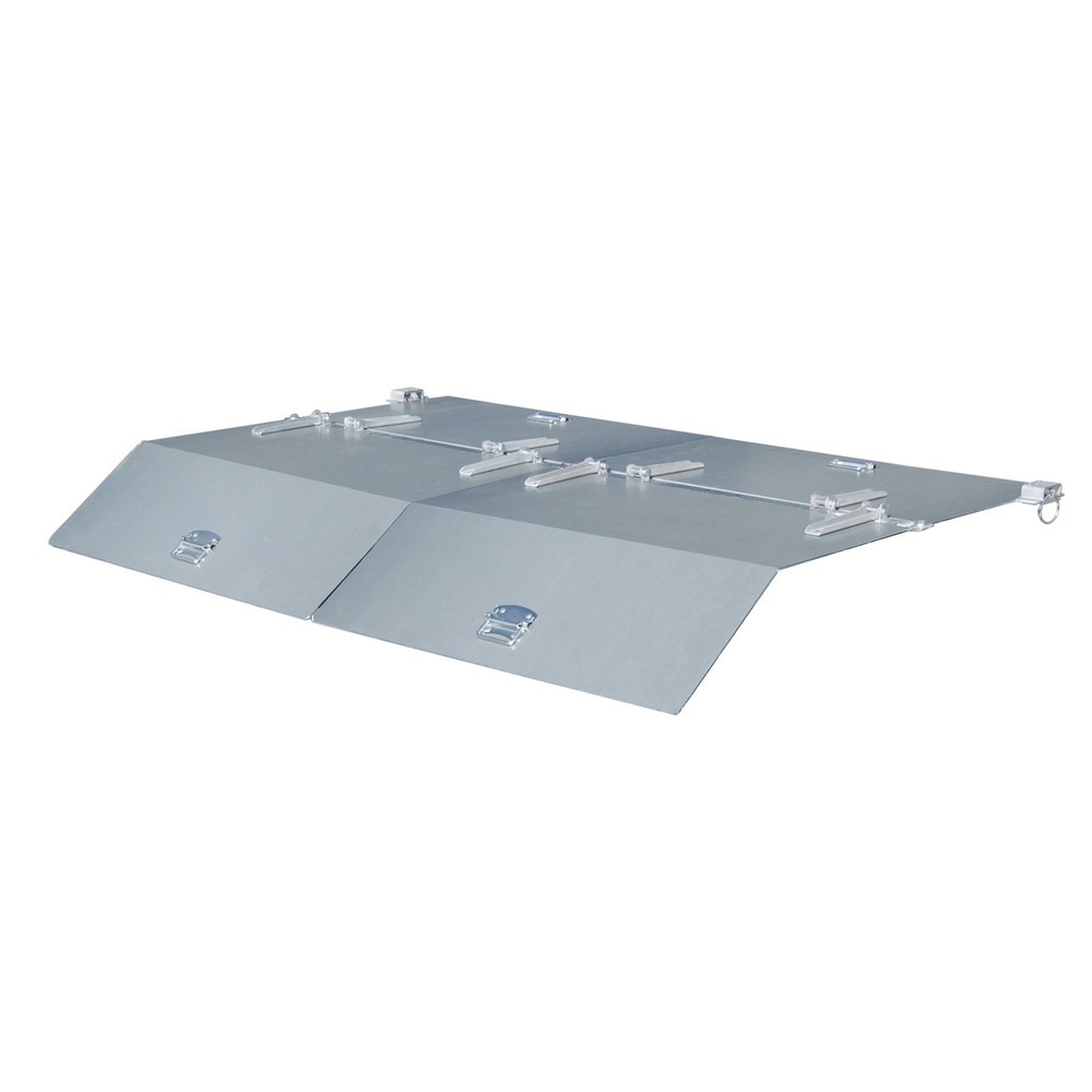 Produktabbildung: Deckel für Bauer® Kippbehälter mit Abrollmechanik Premium, breite Bauform, Volumen 1,5 m³