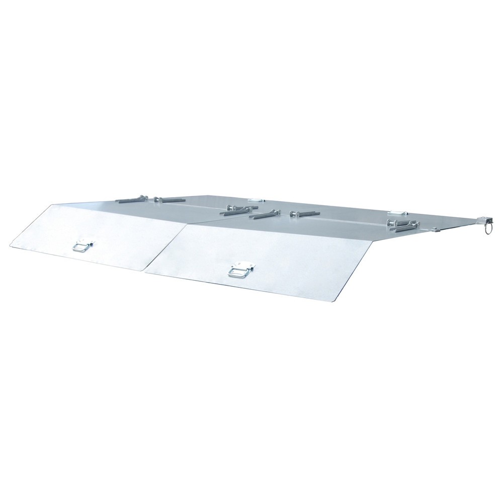 Produktabbildung: Deckel für Bauer® Kippbehälter mit Abrollmechanik Premium, breite Bauform, Volumen 2 m³