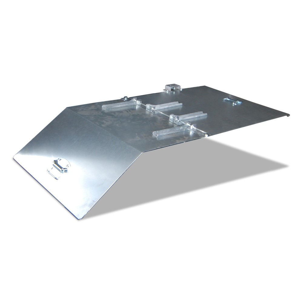 Produktabbildung: Deckel für Bauer® Mini-Kipp-/-Spänebehälter, extrem niedrige Bauhöhe, Volumen 0,23 m³