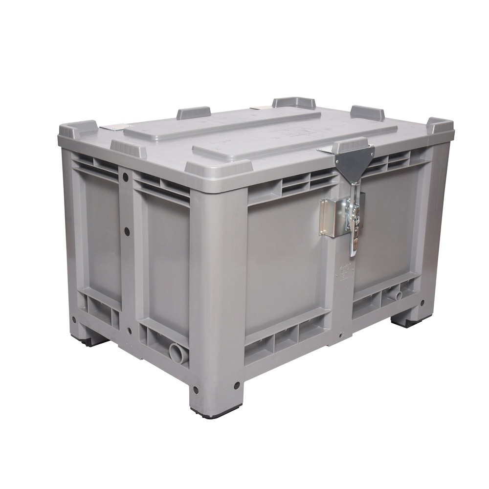 Produktabbildung Nr. 2: Deckel für Palettenbox, 1200x1000 mm, grau, mit Scharnier, abschliessbar