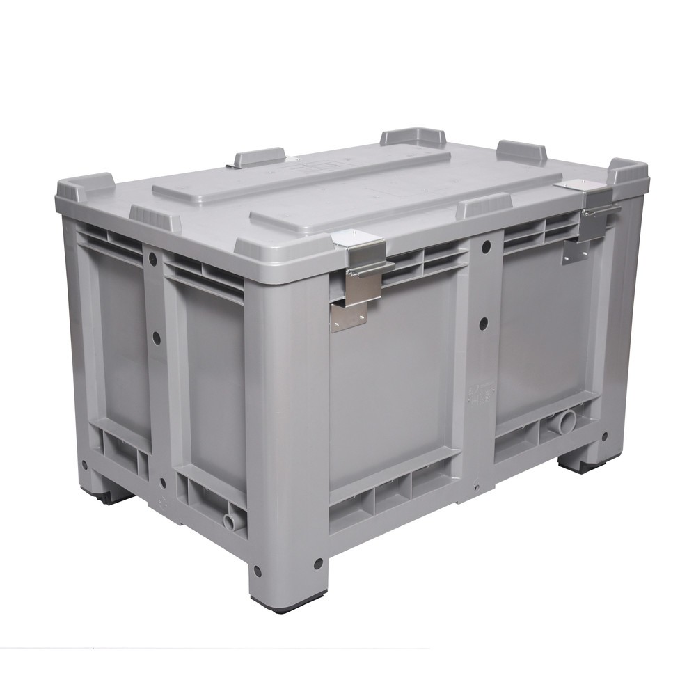 Produktabbildung Nr. 3: Deckel für Palettenbox, 1200x1000 mm, grau, mit Scharnier, abschliessbar