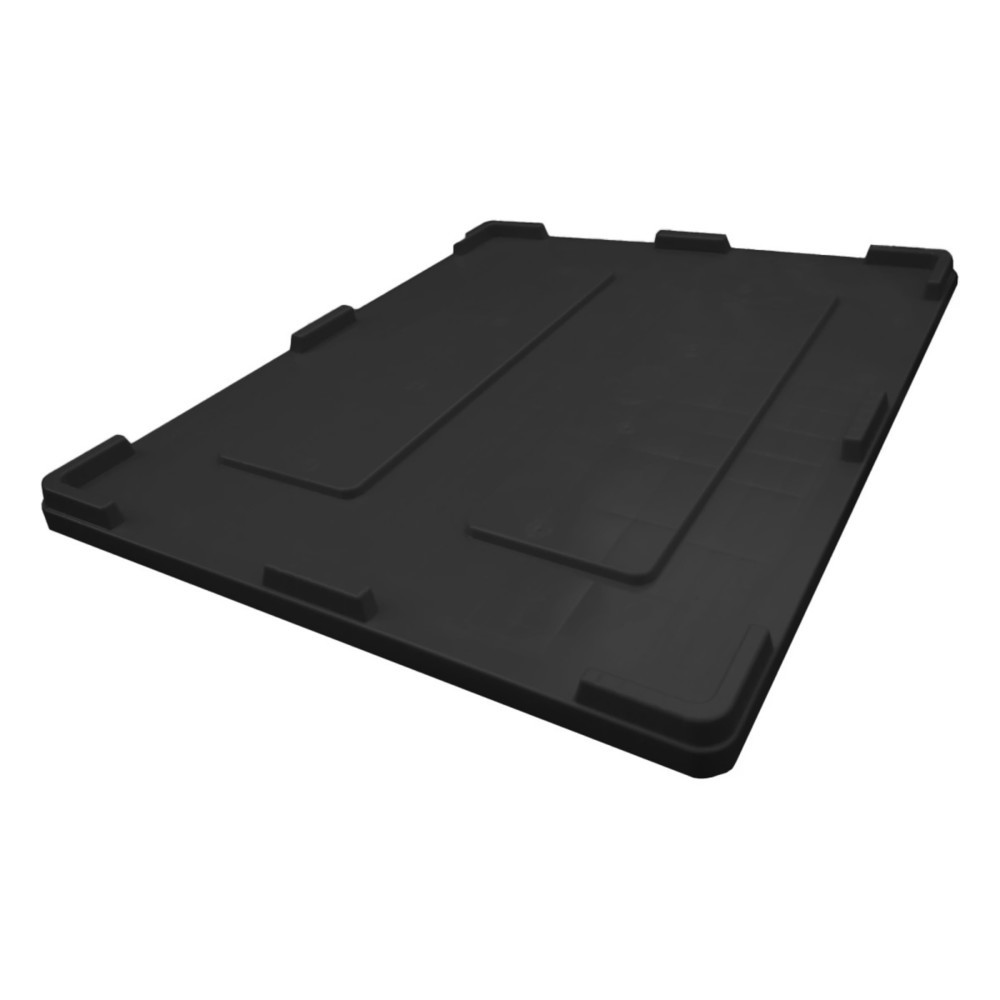Produktabbildung: Deckel für Palettenbox, 1200x1000 mm, schwarz, zum Auflegen