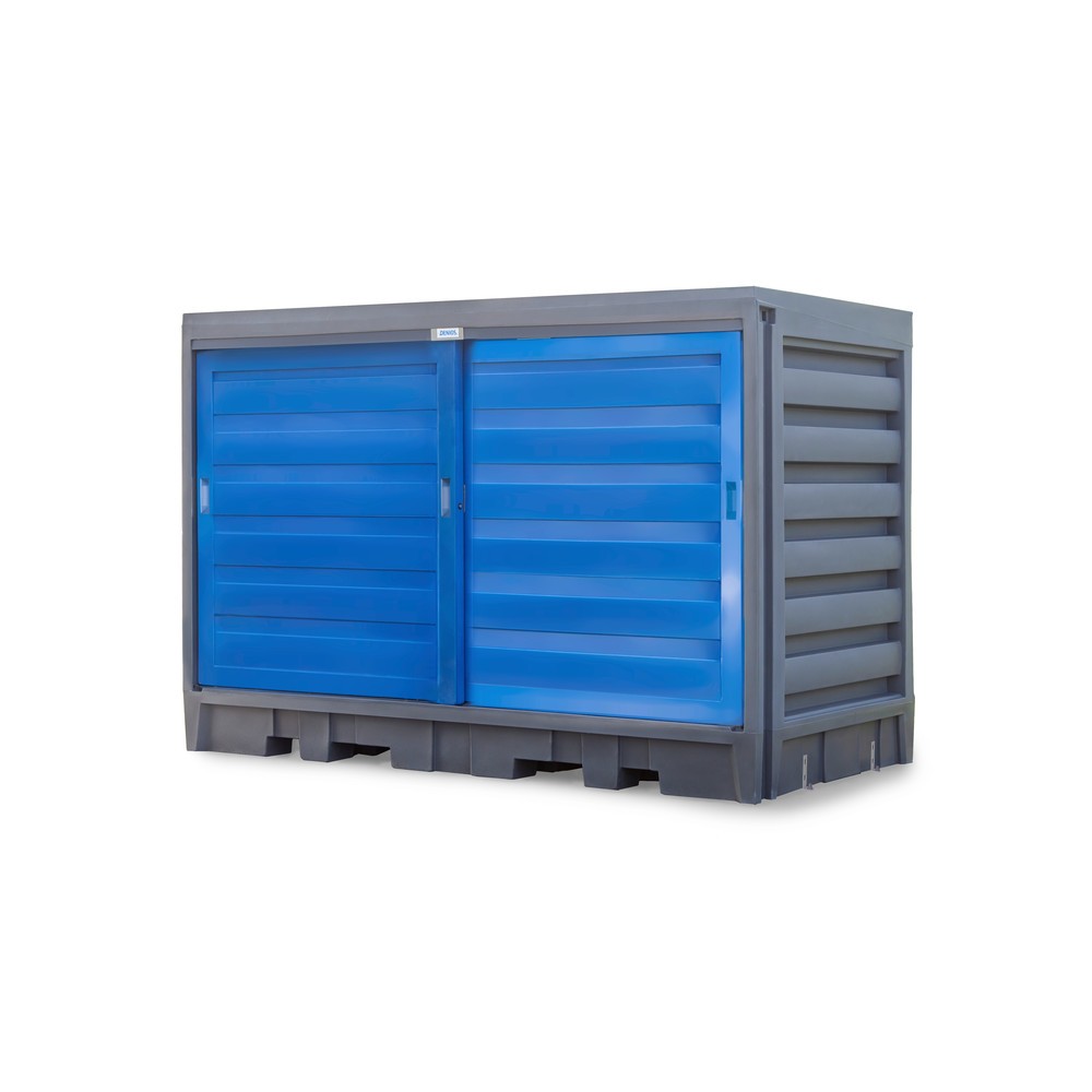 Produktabbildung Nr. 12: Dépôt à fûts en PE, HxlxP 2 170 x 3 200 x 1 740 mm, 2x IBC ou 8x 200 l