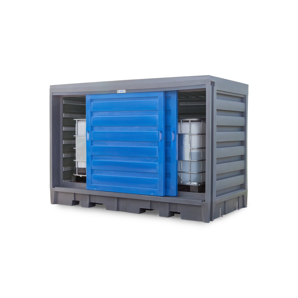 Produktabbildung Nr. 5: Dépôt à fûts en PE, HxlxP 2 170 x 3 200 x 1 740 mm, 2x IBC ou 8x 200 l