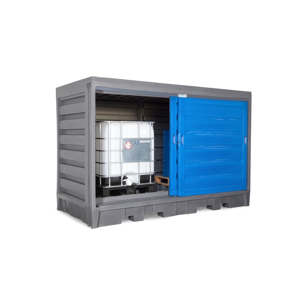 Produktabbildung Nr. 6: Dépôt à fûts en PE, HxlxP 2 170 x 3 200 x 1 740 mm, 2x IBC ou 8x 200 l