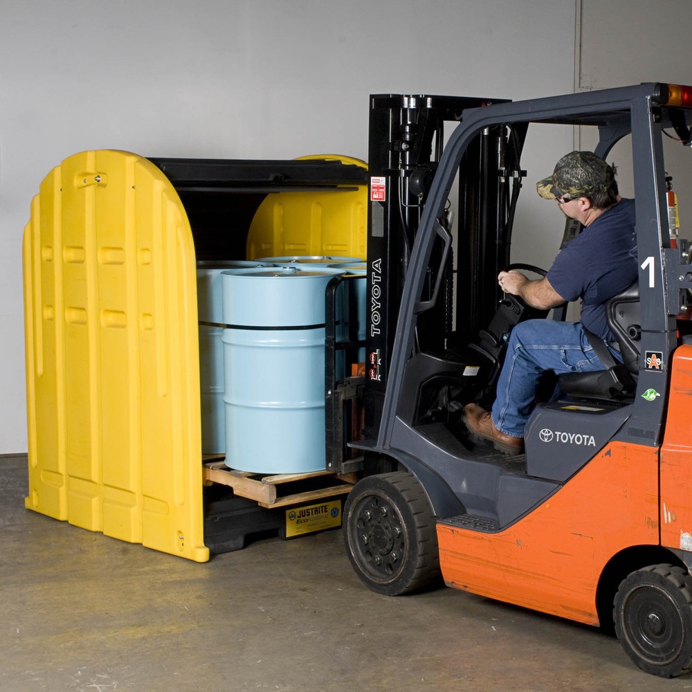 Produktabbildung Nr. 2: Dépôt à fûts Justrite avec portes roulantes, 4 x 200 l, capacité 301 l