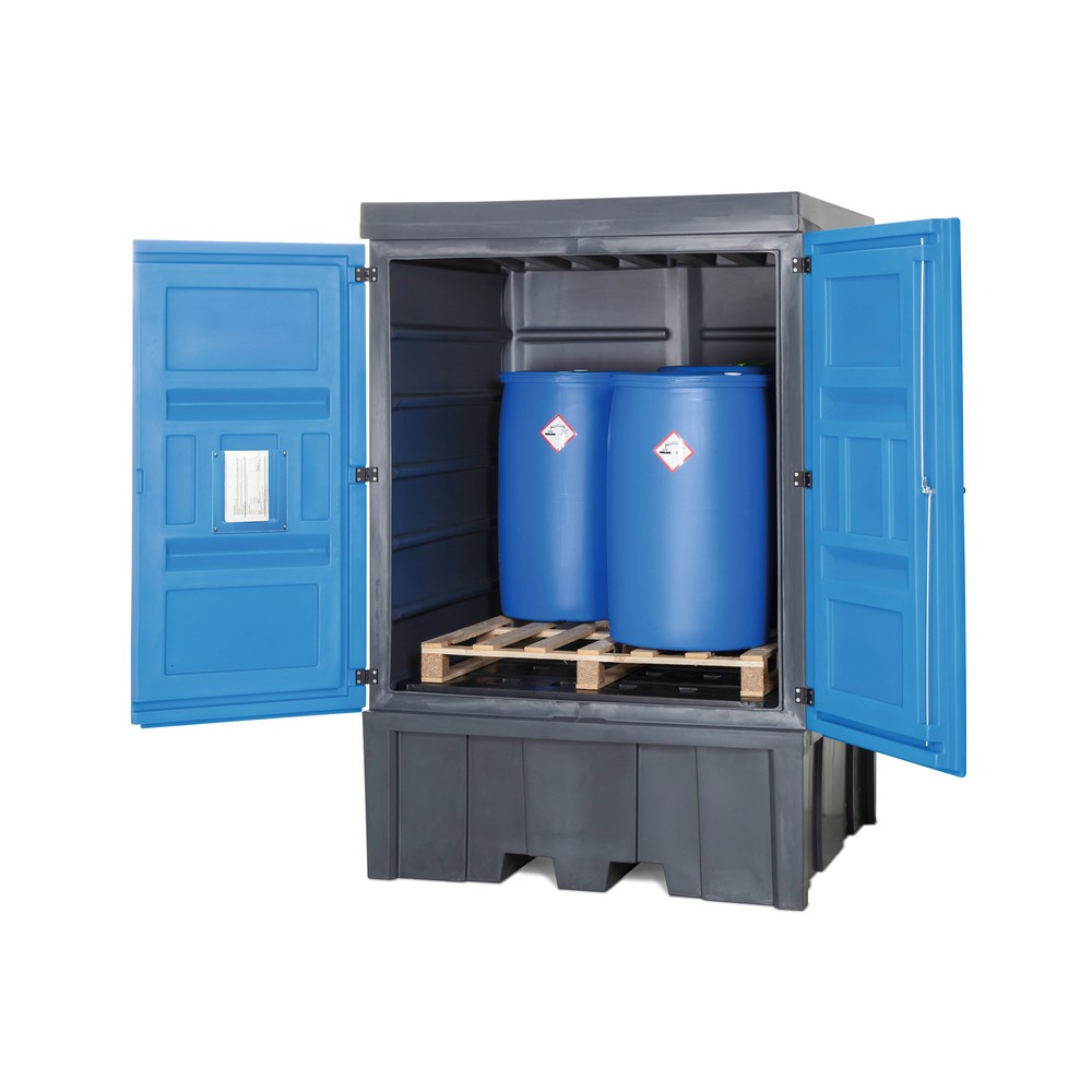 Produktabbildung Nr. 2: Dépôt pour matières dangereuses en PE, HxlxP 2 330 x 1 560 x 1 550 mm, 1x IBC ou 4x 200 l