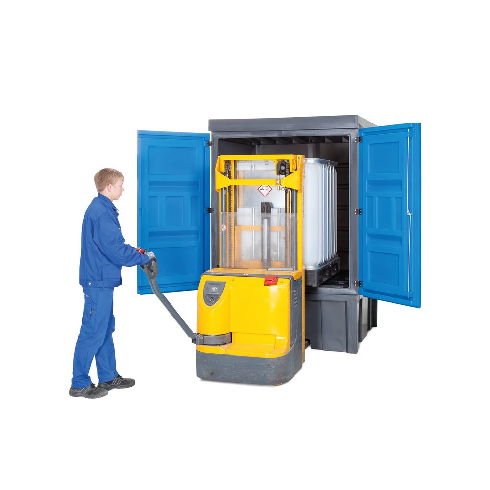 Produktabbildung Nr. 3: Dépôt pour matières dangereuses en PE, HxlxP 2 330 x 1 560 x 1 550 mm, 1x IBC ou 4x 200 l