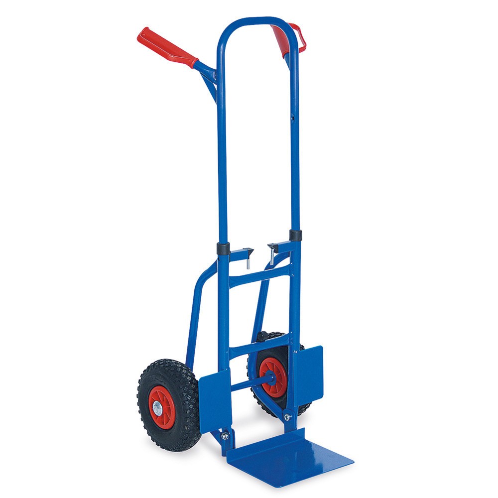 Illustration du produit: Diable empilable BASIC, repliable, pneumatiques increvables, capacité de charge 150 kg, pelle l x P 270 x 200 mm