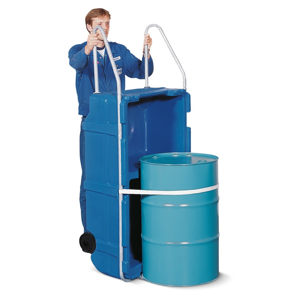 Illustration du produit: Diable porte-fûts pour fûts avec cuve de rétention intégrée, pour 1x 200 litres