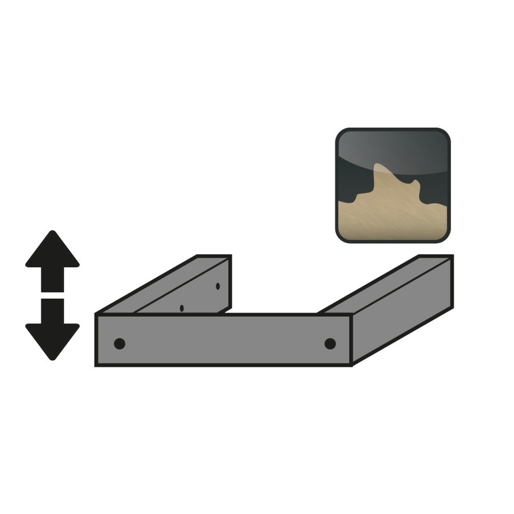 Illustration du produit: Dispositif de réglage, avec socle pour armoire de sécurité asecos® type 30, largeur 864 mm
