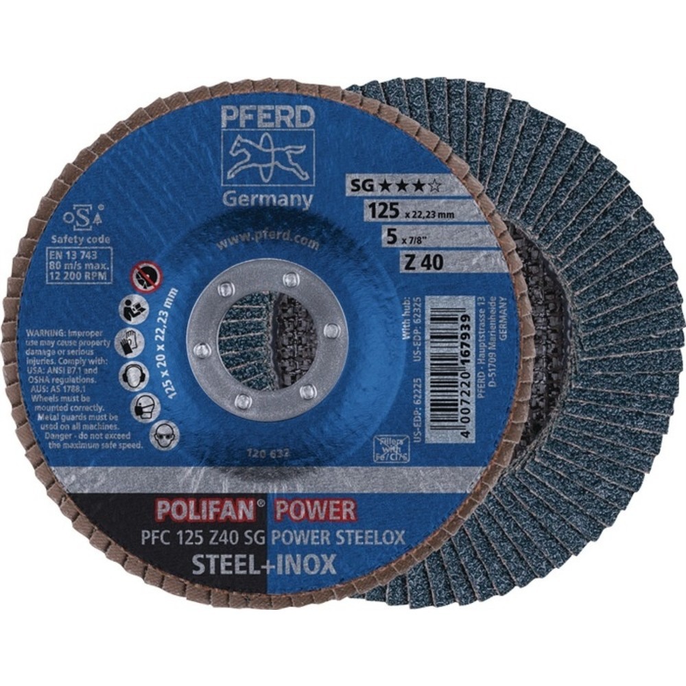 Illustration du produit: Disque à lamelles POLIFAN Z SG POWER STEELOX D. 125 mm granulation Z-60 conique