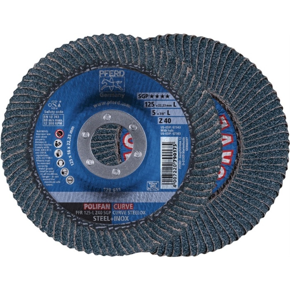 Produktabbildung Nr. 2: Disque à lamelles POLIFAN Z SGP CURVE STEELOX D. 125 mm granulation 40 conique M