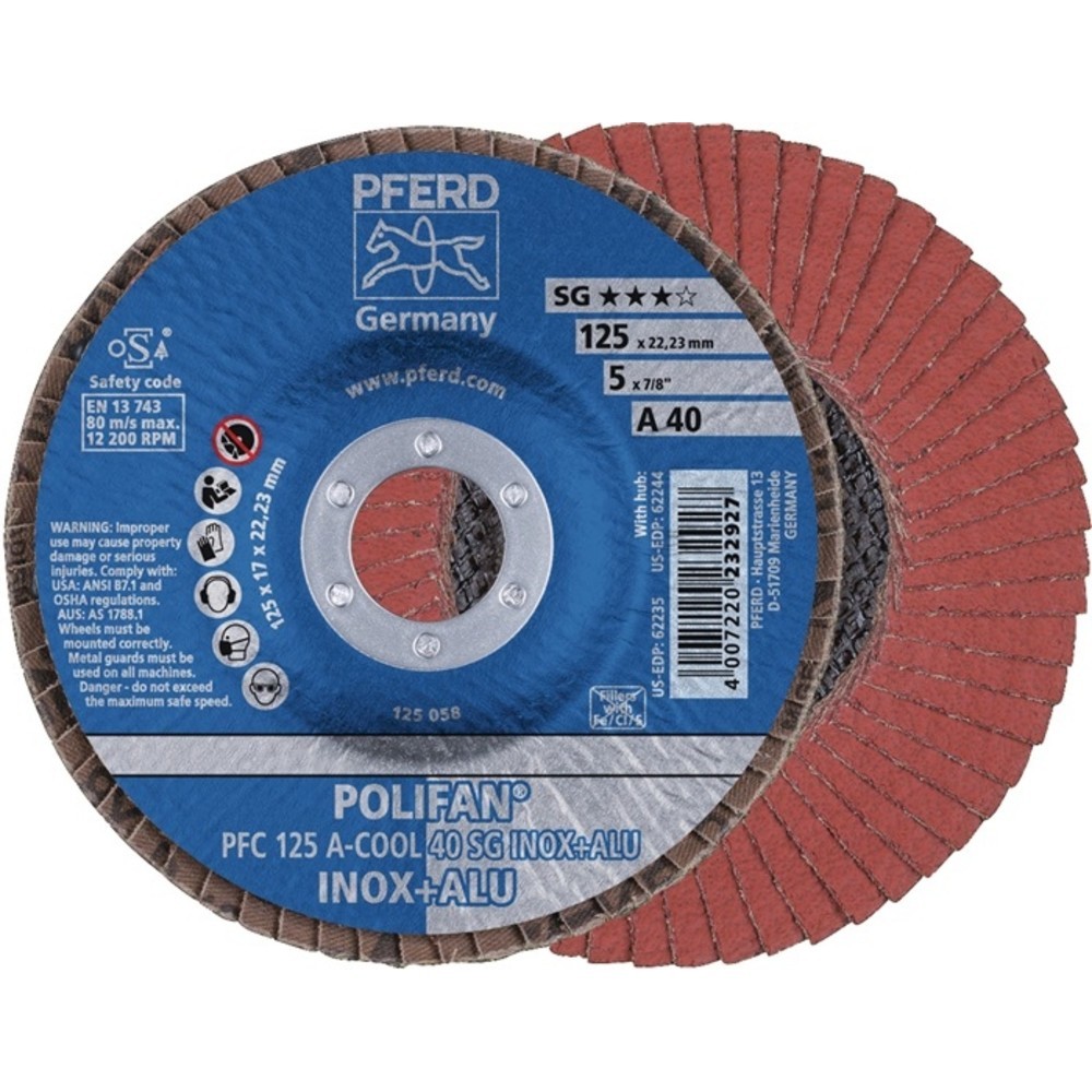 Produktabbildung Nr. 2: Disque à lamelles POLIFAN A-COOL SG INOX+ALU D. 125 mm granulation A-60 conique