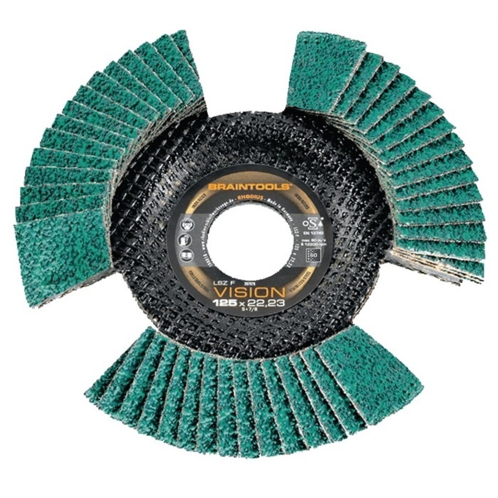 Illustration du produit: Disque à surfacer à lamelles LSZ F VISION D.125mm K40 alésage 22,23mm RHODIUS
