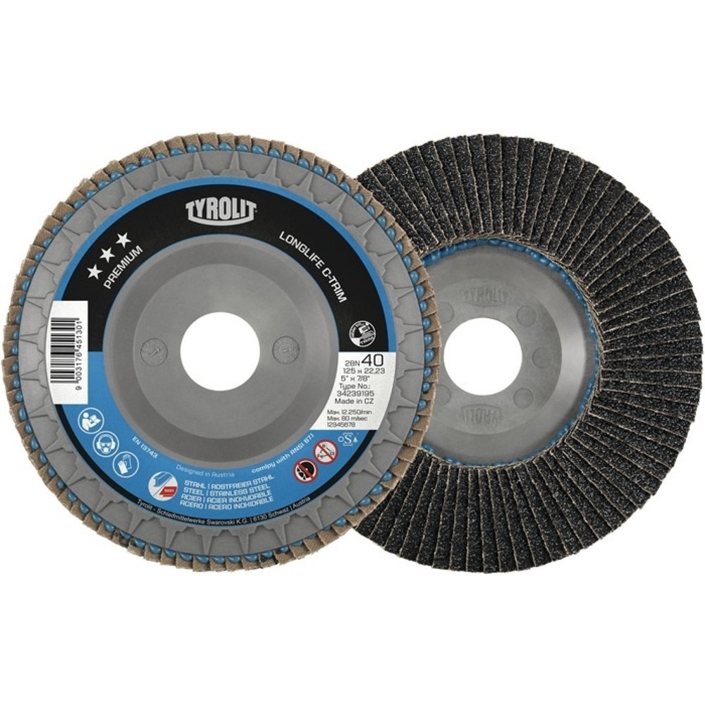 Illustration du produit: Disque à lamelles LONGLIFE C-TRIM D. 125 mm granulation 80 plat INOX/acier corin