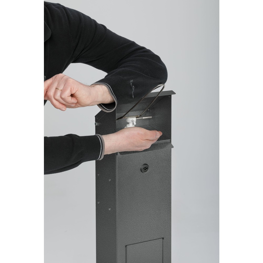 Produktabbildung Nr. 2: Distributeur de désinfectant pour les mains VAR® HDS 115, montage au sol, argent vieilli