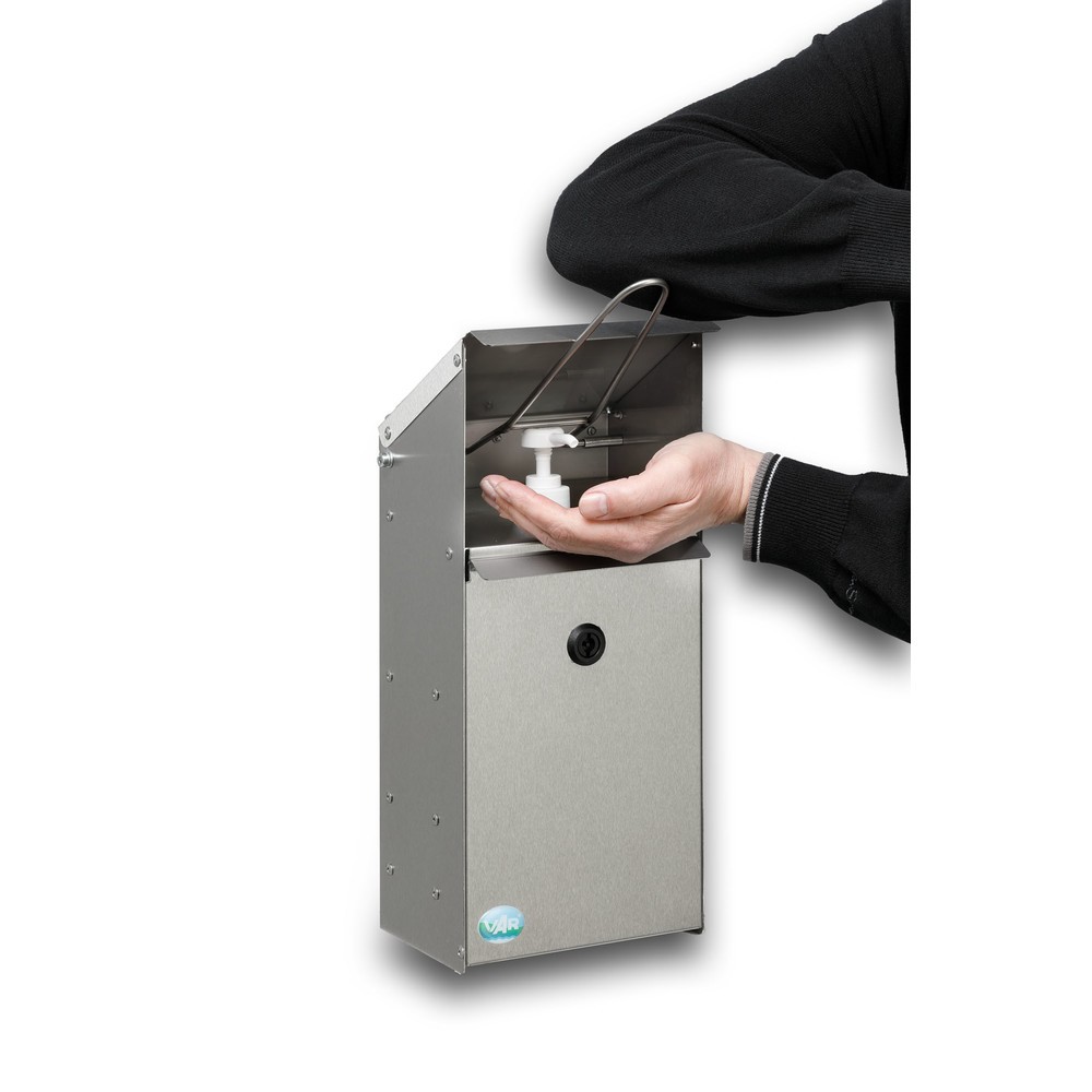 Produktabbildung Nr. 3: Distributeur de désinfectant pour les mains VAR® HDS 41, montage mural, acier inoxydable
