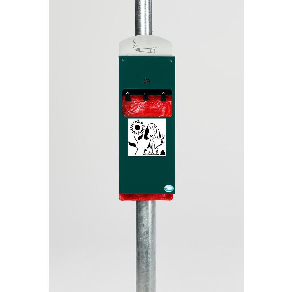Produktabbildung Nr. 2: Distributeur de sachets à excréments pour chiens VAR® DS 4, avec cendrier et insert intérieur, vert mousse