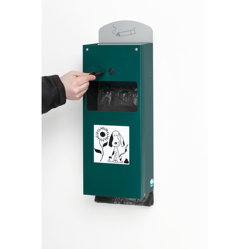 Produktabbildung Nr. 3: Distributeur de sachets à excréments pour chiens VAR® DS 4, avec cendrier et insert intérieur, vert mousse