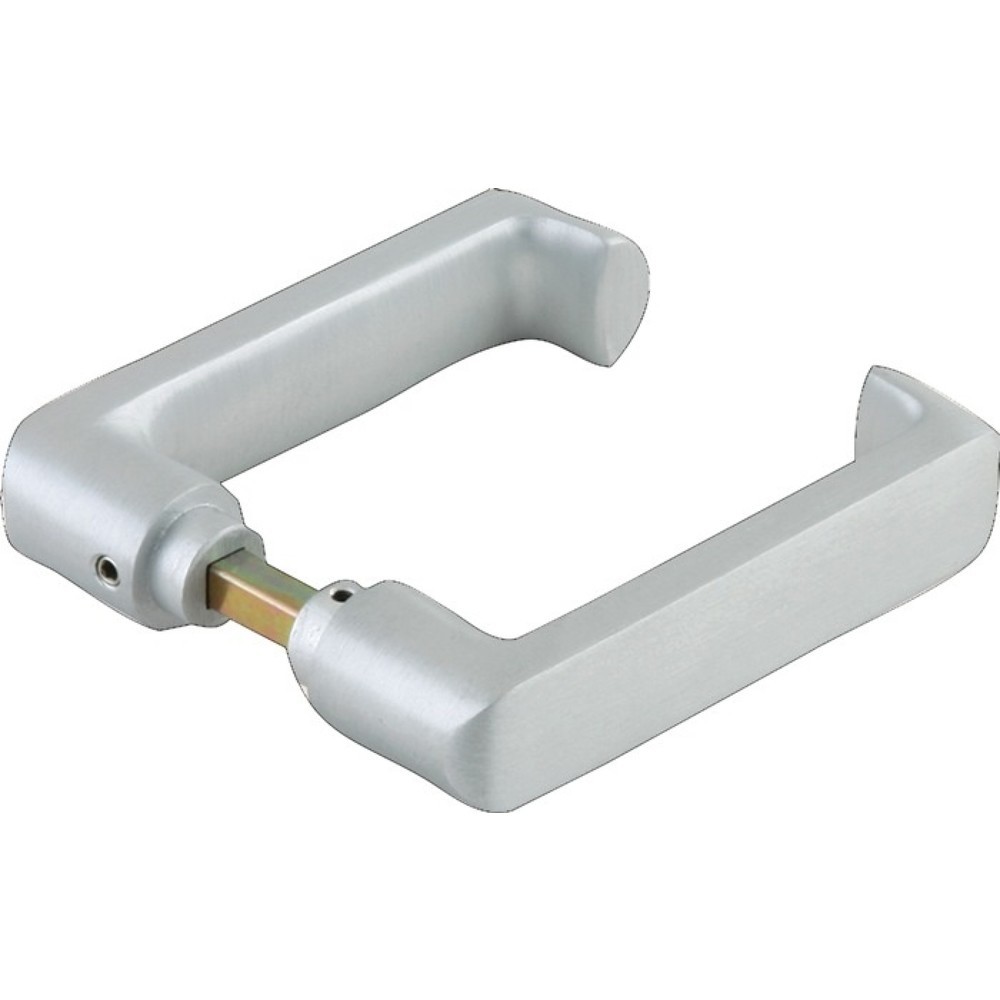 Illustration du produit: DORMAKABA Glastürdrückerpaar RONDO, für Drückerführung, Leichtmetall silber eloxiert, Vierkantstift 8 mm