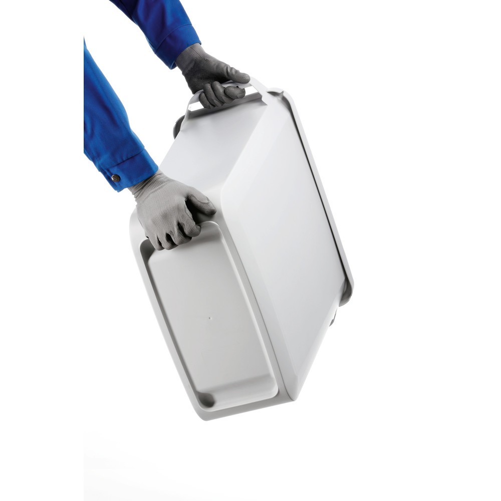 N° de l'image du produit 3 : DURABLE Conteneur à déchets DURABIN® 60L avec couvercle rabattable + cadre d’affichage DURAFRAME®, jaune