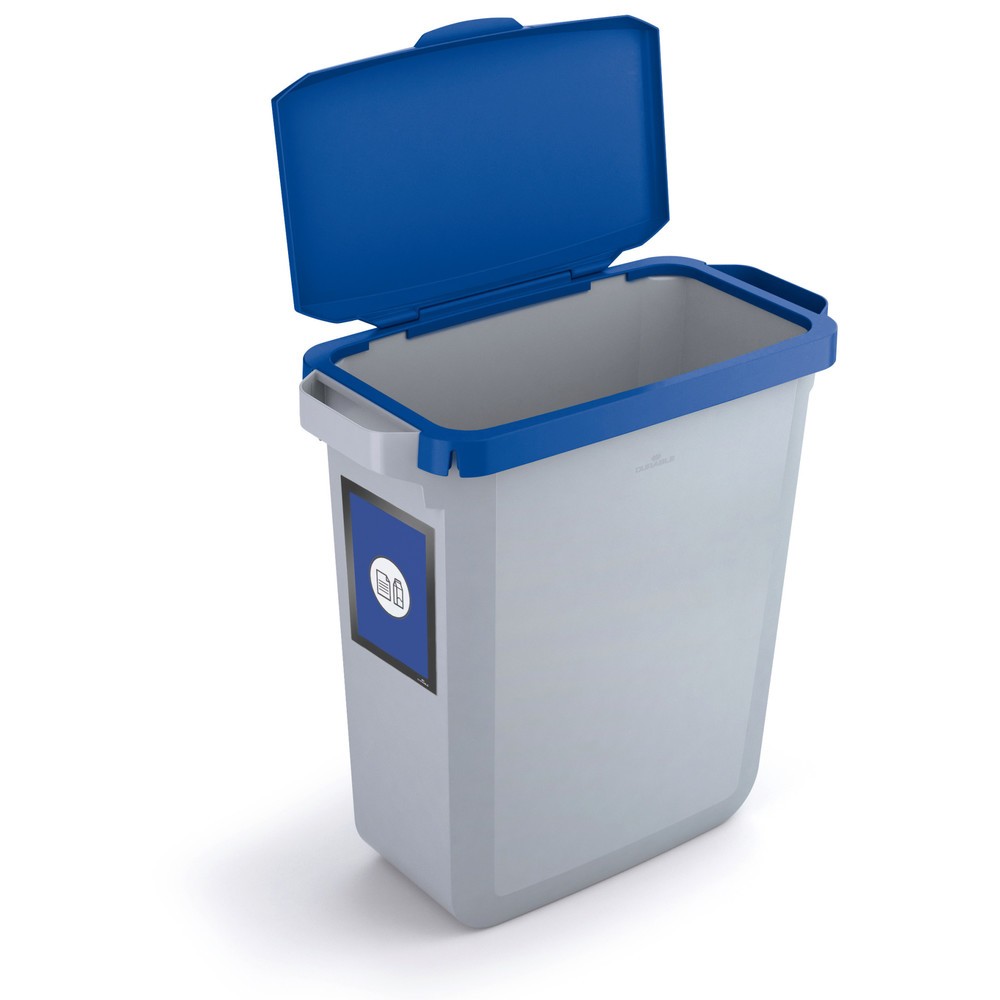 Produktabbildung Nr. 7: DURABLE Conteneur à déchets DURABIN® 60L avec couvercle rabattable + cadre d’affichage DURAFRAME®, bleu