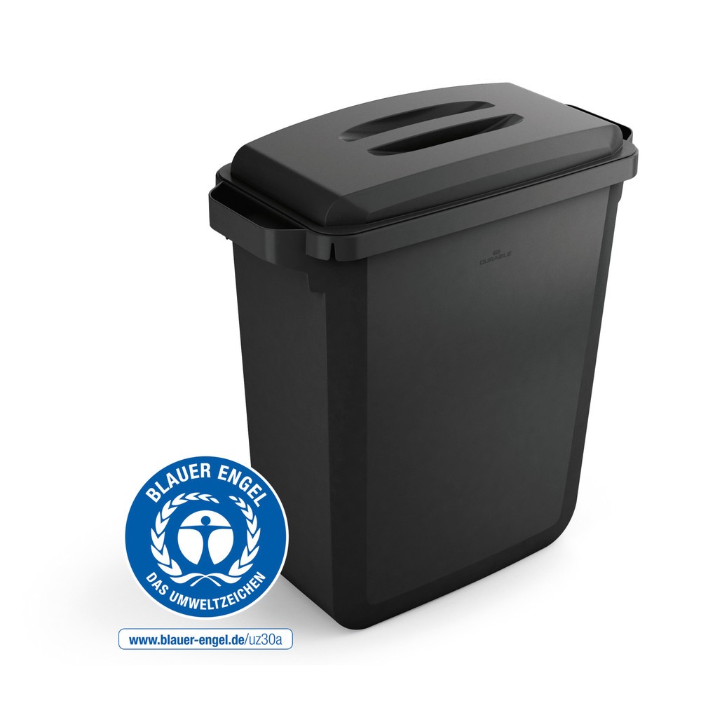 Illustration du produit: DURABLE Conteneur à déchets DURABIN® ECO 60L avec couvercle, noir