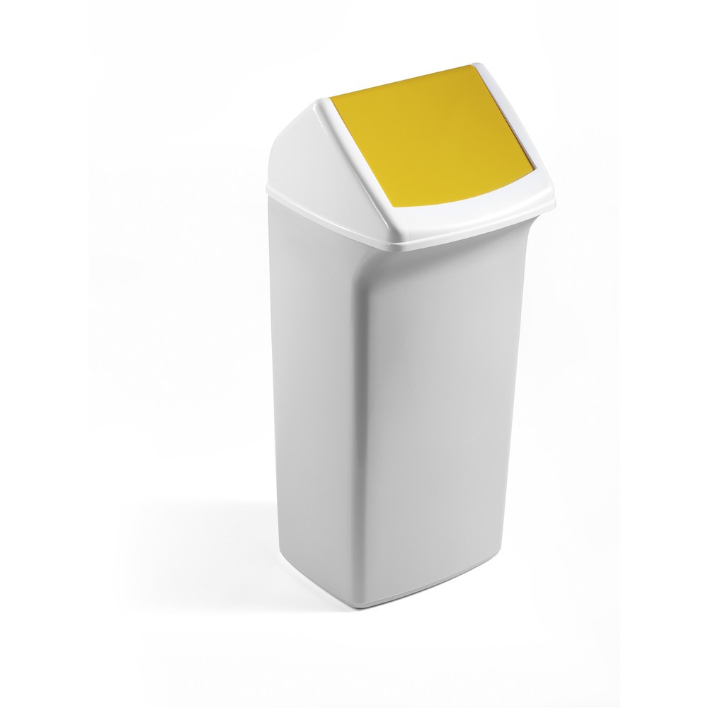 Produktabbildung: DURABLE Durable Abfallbehälter SQUARE 40l Weiss/Gelb