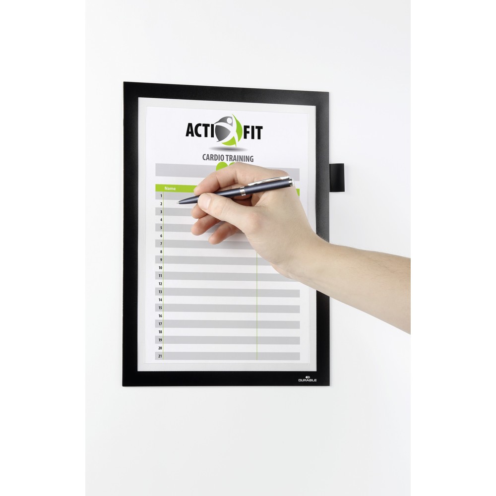 Produktabbildung Nr. 3: DURABLE Info-Rahmen DURAFRAME® NOTE A4, mit Magnetverschluss und Stifthalter, schwarz