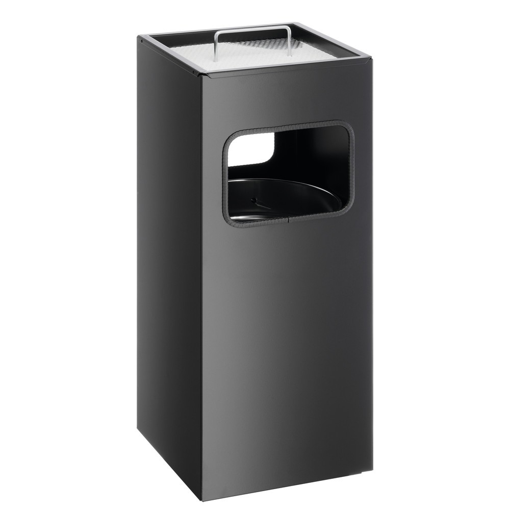 Illustration du produit: DURABLE Papierkorb Metall mit Ascher eckig, schwarz