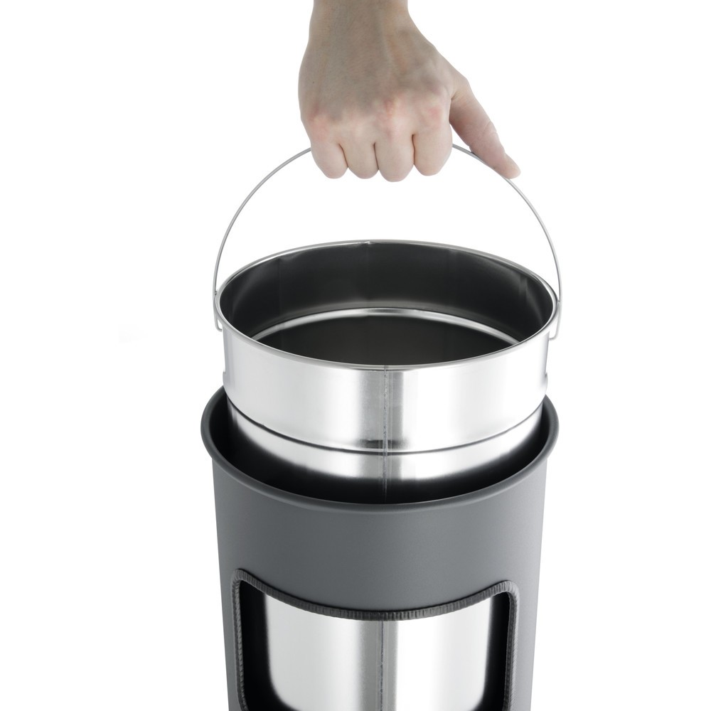 Produktabbildung Nr. 2: DURABLE Papierkorb Metall mit Ascher rund, schwarz
