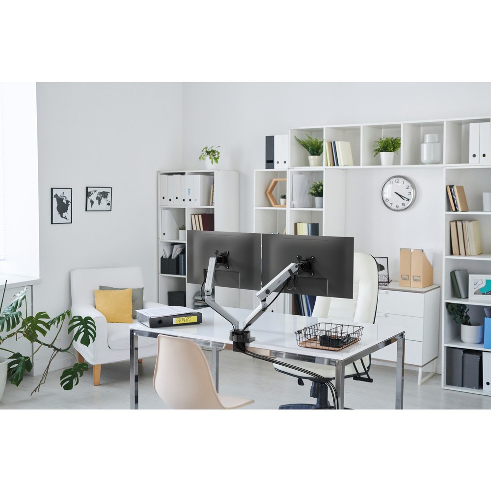 N° de l'image du produit 2 : DURABLE Support d’écran SELECT PLUS avec bras pour 2 écrans, fixation sur table