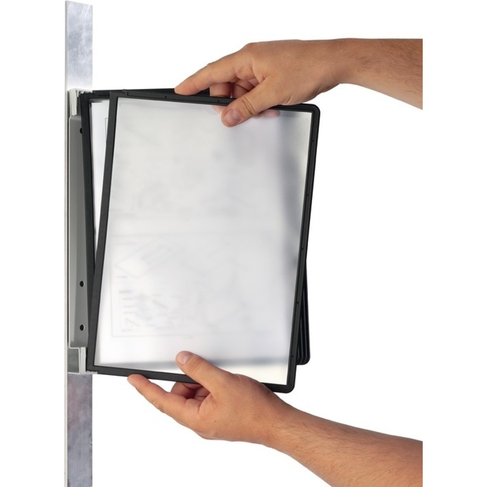 Produktabbildung: DURABLE Wandhalter, blau, 5 Sichttafeln, mit Profilrahmenf.