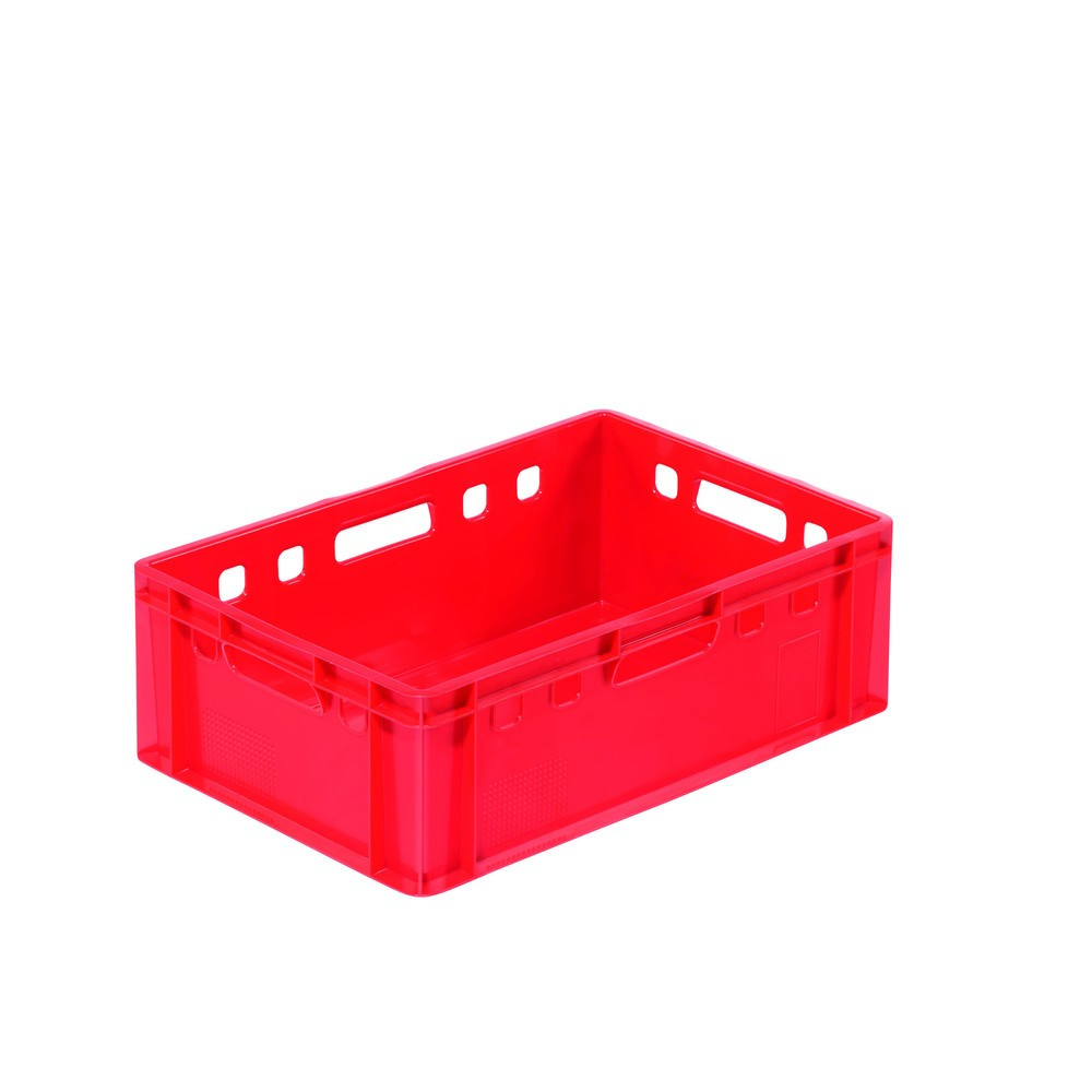 Produktabbildung: Alpha Eurobox aus PE, E2 Fleischkiste mit geschlossenen Wänden, HxBxT 220 x 400 x 600 mm, rot