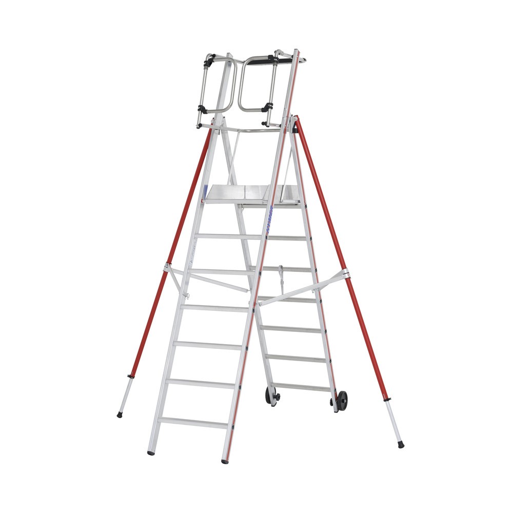 Illustration du produit: Échelle plate-forme HYMER, mobile et pliable, hauteur de 1,63 m