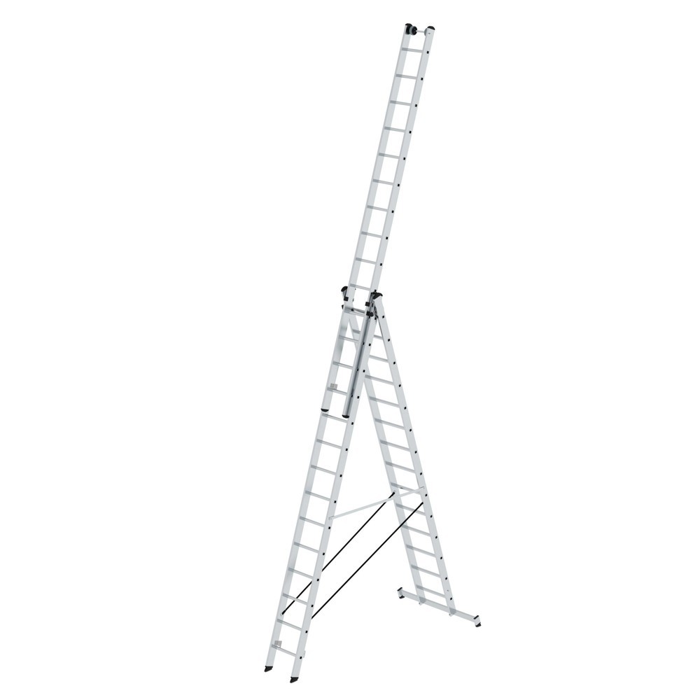 N° de l'image du produit 1 : Échelle multifonction 3 pièces avec traverse Nivello®, 3 x 14 barreaux