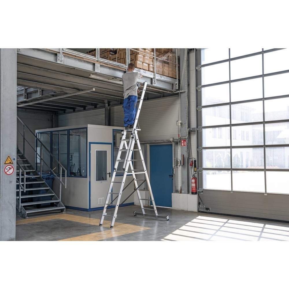 Produktabbildung Nr. 8: Échelle polyvalente en 3 parties avec traverse nivello® 3x7 barreaux