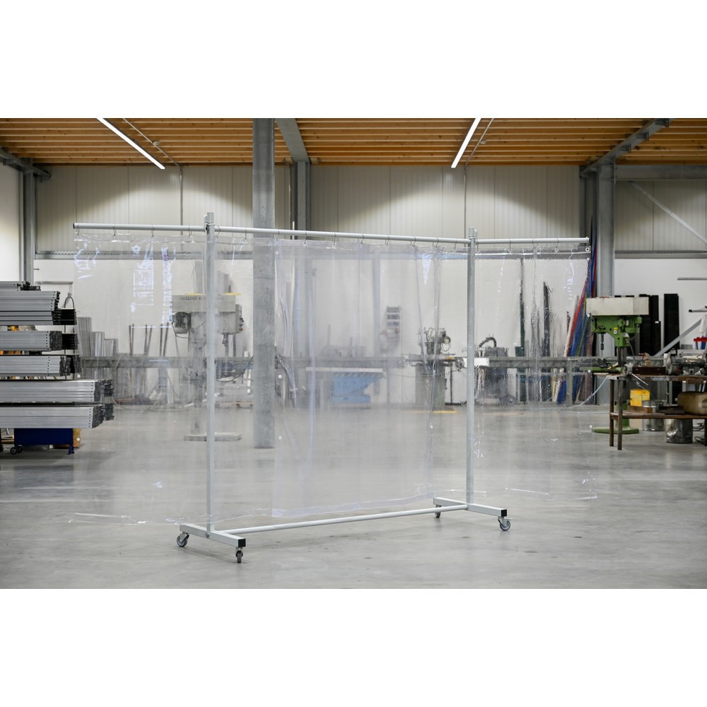 Produktabbildung Nr. 2: Écran de protection mobile à pans orientables, en 3 parties, bâche 0,4 mm, transparent