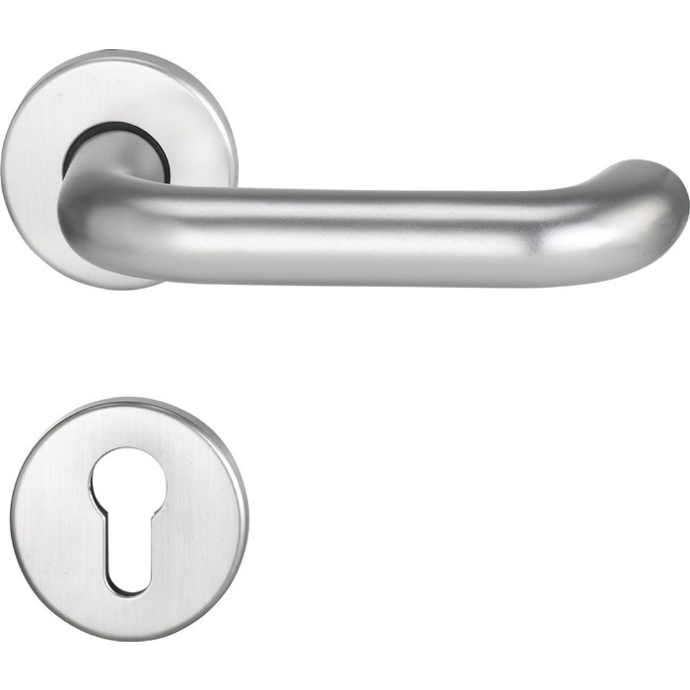 Illustration du produit: EDI Feuerschutzgarnitur Riva FS 103/103, für Türstärke 38-58 mm PZ rund, Aluminium F1 D/D, DIN links / rechts