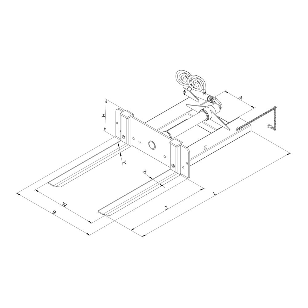 Produktabbildung Nr. 3: Eichinger® Basculeur de benne hydraulique pour conteneur avec fourreaux, 1 500 kg, gris anthracite