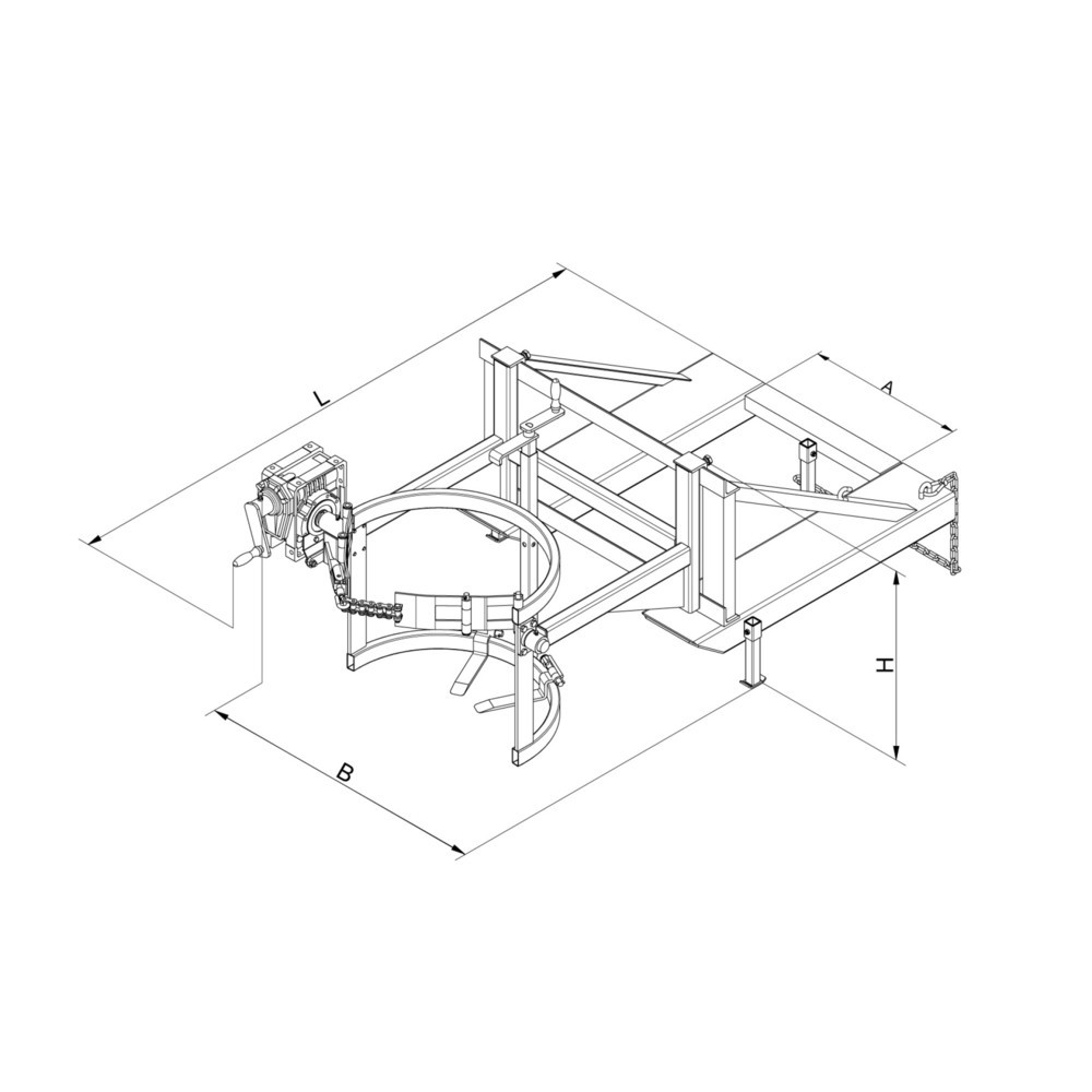 Produktabbildung Nr. 2: Eichinger® Basculeur de fûts, chaîne, 1 x fût bleu gentiane