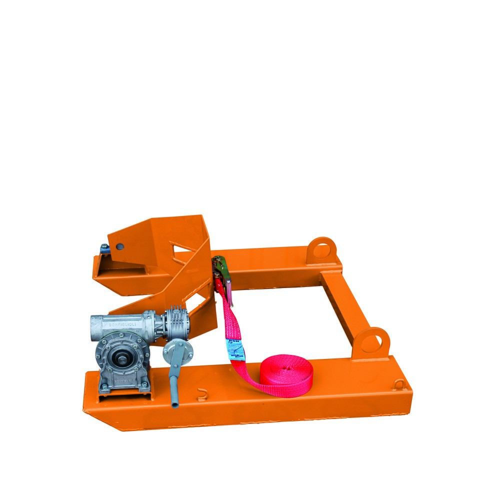 Illustration du produit: Eichinger® Basculeur de fûts et de poubelles, manivelle, 1 x fût orangé pur
