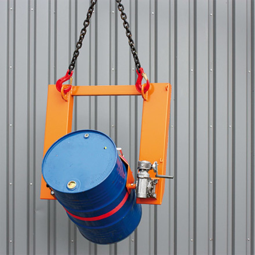 Produktabbildung Nr. 2: Eichinger® Basculeur de fûts et de poubelles, manivelle, 1 x fût orangé pur