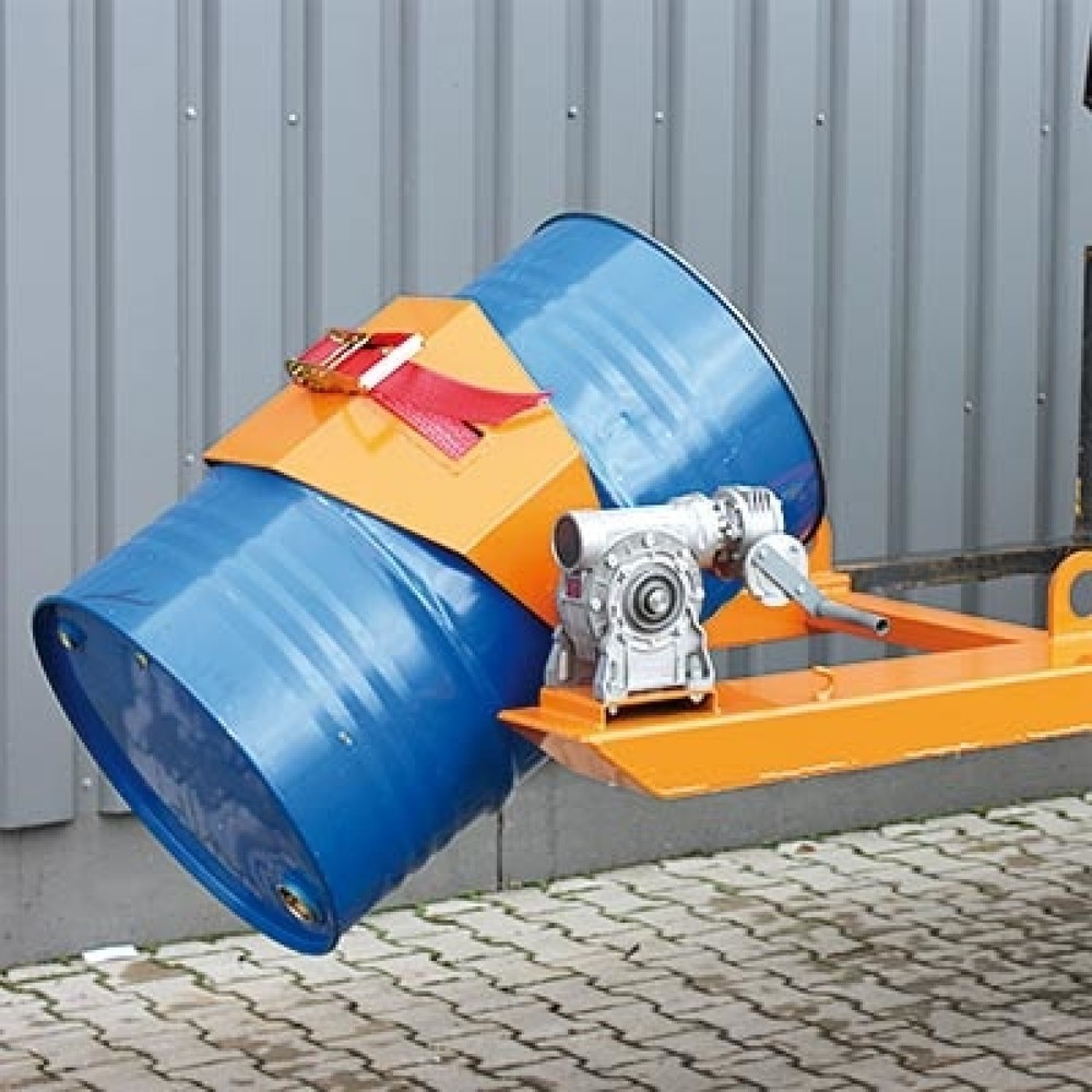 Produktabbildung Nr. 4: Eichinger® Basculeur de fûts et de poubelles, manivelle, 1 x fût orangé pur