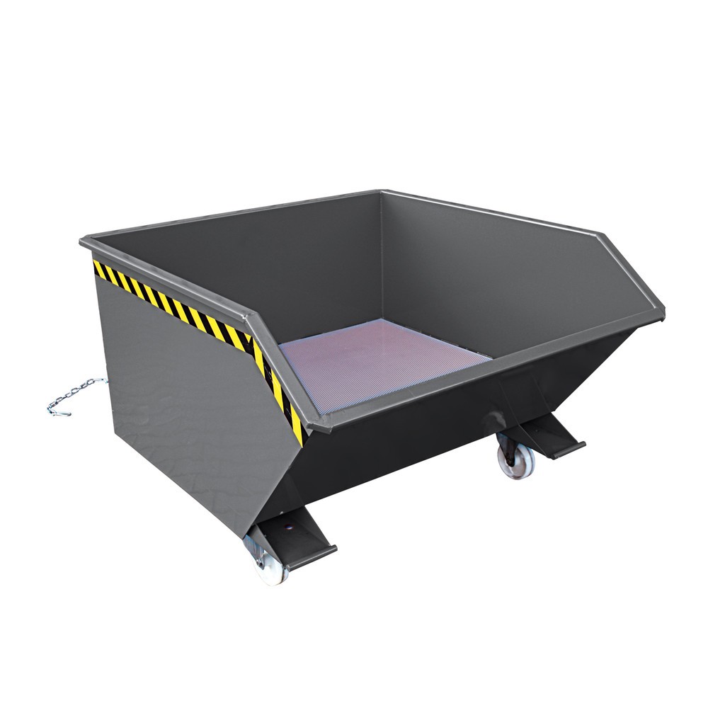 Illustration du produit: Eichinger® Benne à copeaux à fond en tôle perforée et robinet de vidange, 1 000 kg, 500 litres, gris anthracite