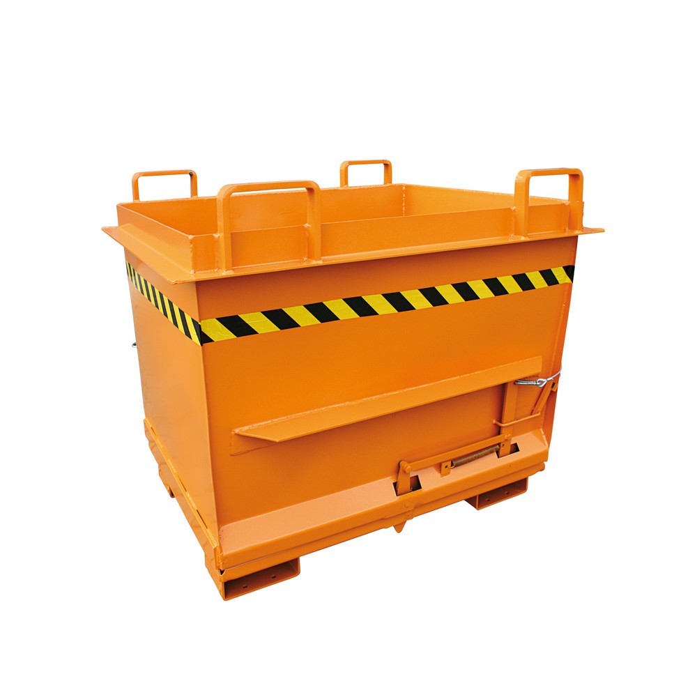 Illustration du produit: Eichinger® Benne à fond basculant en version conique, 2 000 kg, 1 000 litres orangé pur