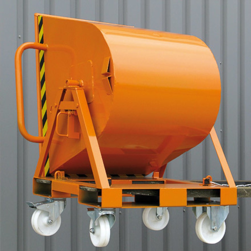 Produktabbildung Nr. 6: Eichinger® Benne basculante basculable des 2 côtés, accessible des 4 côtés, 500 kg, 600 litres orangé pur