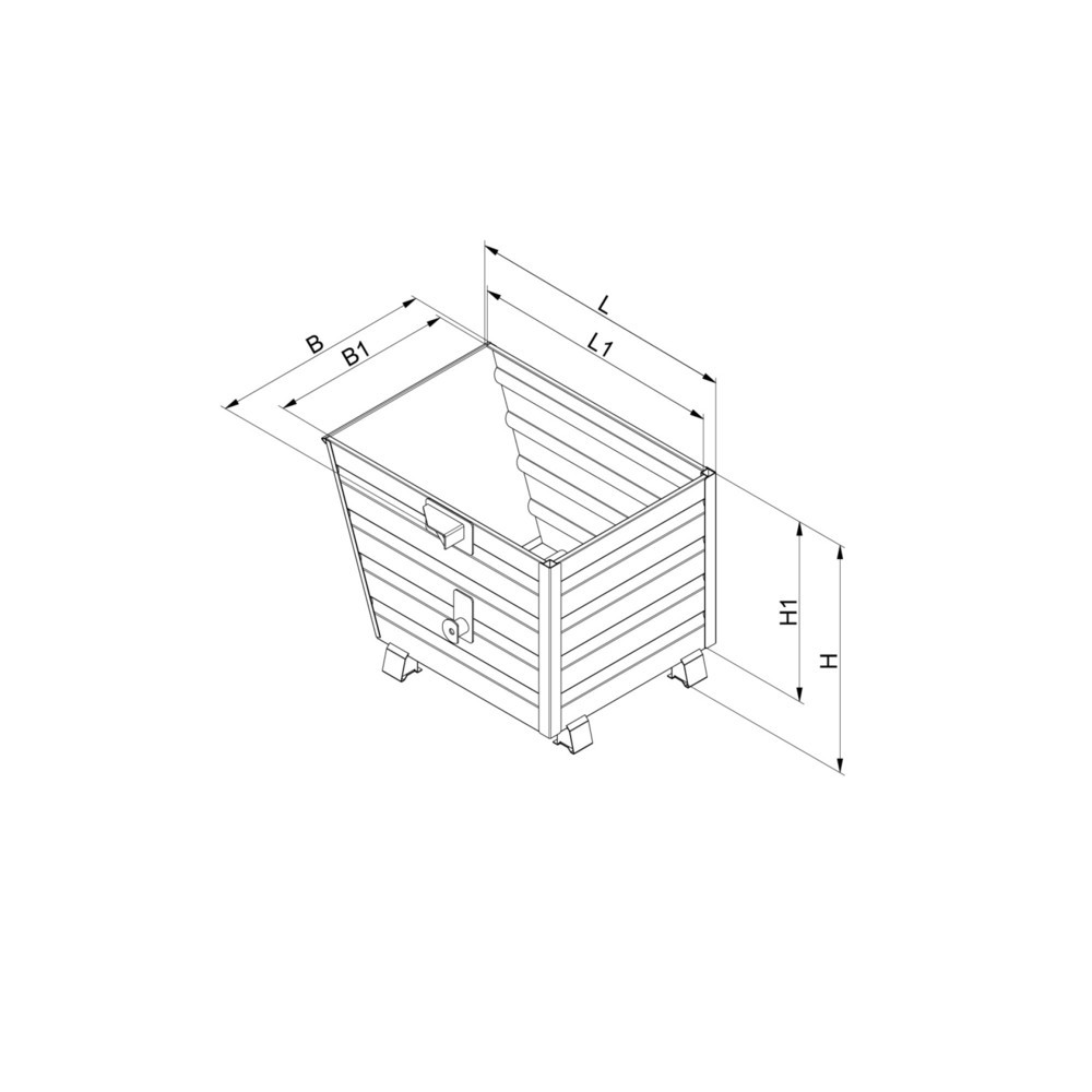 Produktabbildung Nr. 3: Eichinger® Benne empilable, 2 000 kg, 2 000 litres, bleu gentiane
