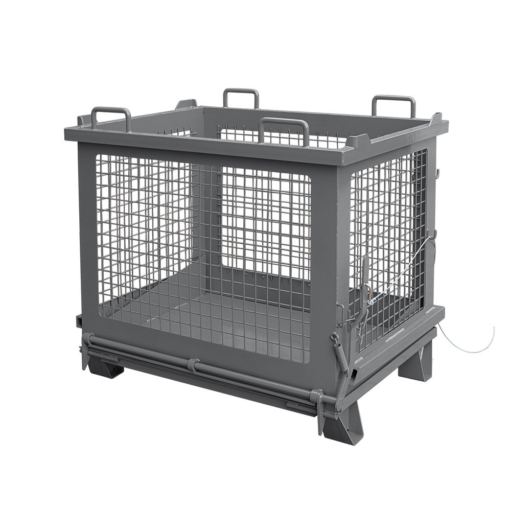 Illustration du produit: Eichinger® Benne grillagée à fond basculant déverrouillable, 500 kg, 1 000 litres, gris anthracite